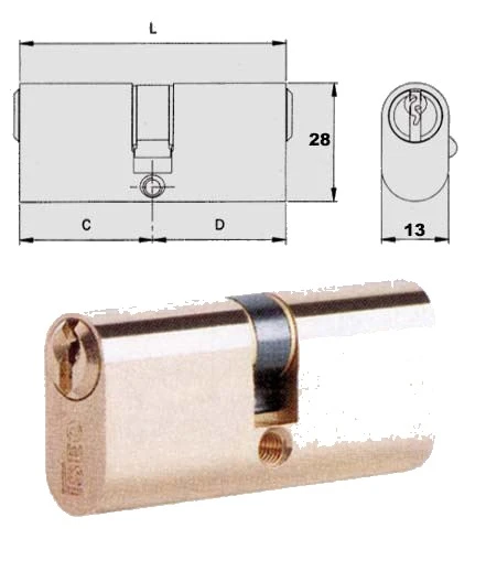 0000390 per cilindro ovale da infilare iseo f5 - Immagine 1