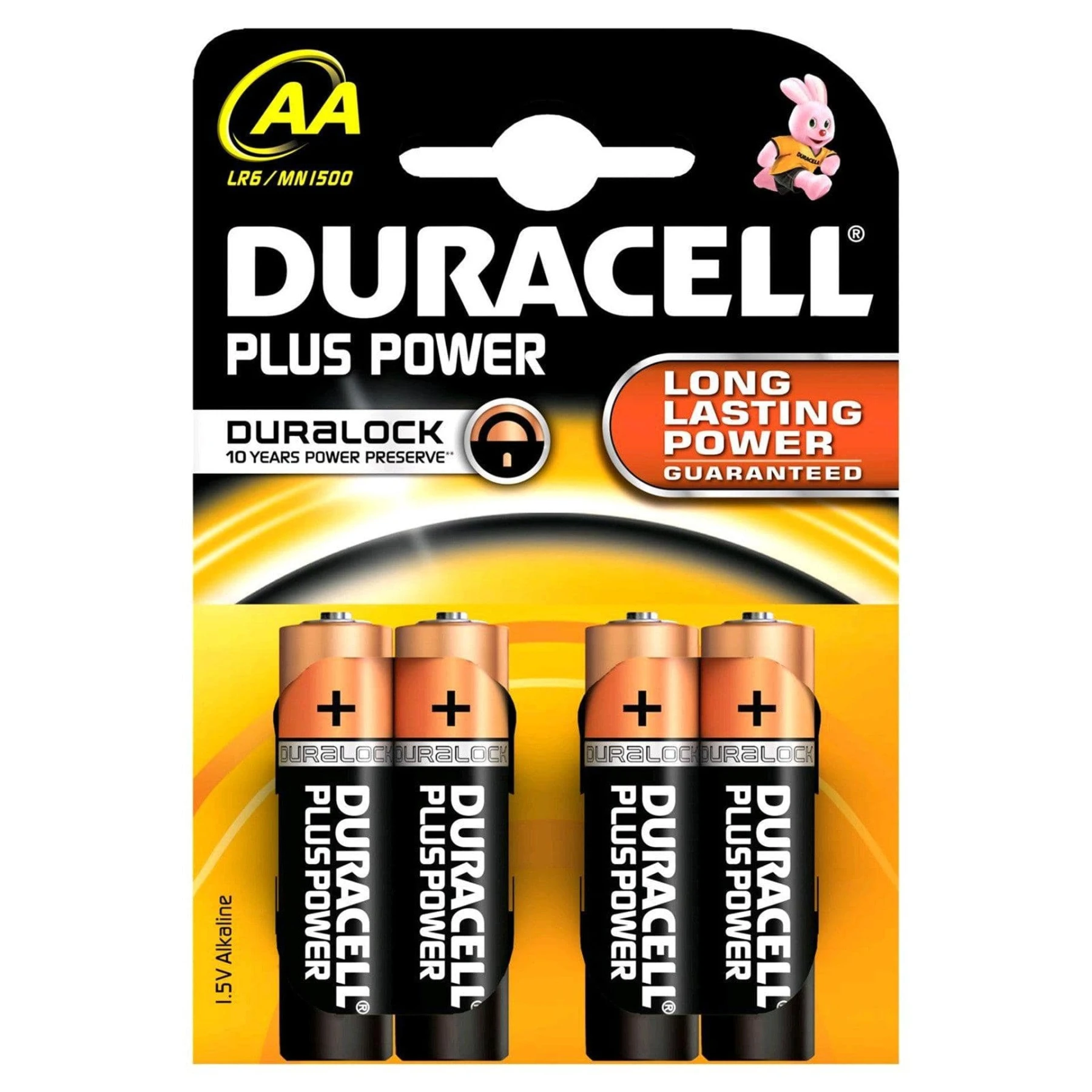 4 Batterie Pile Stilo AA Duracell Plus Power - LR6-MN1500 - Immagine 1