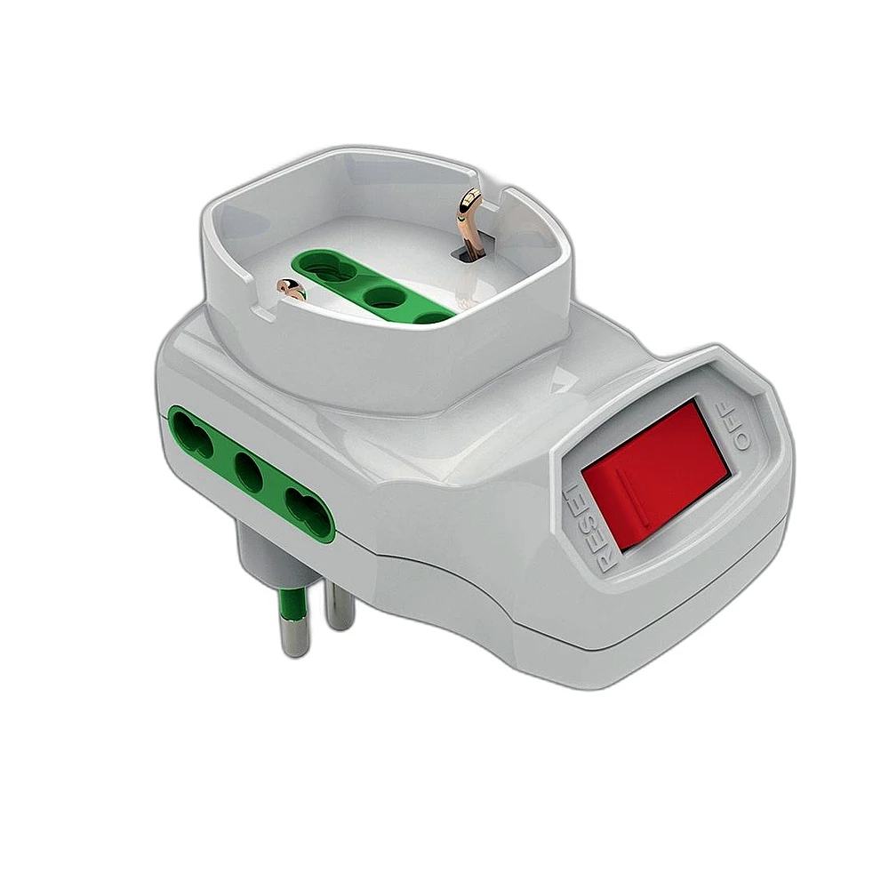 Adattatore triplo spina 10a con interruttore - Immagine 1