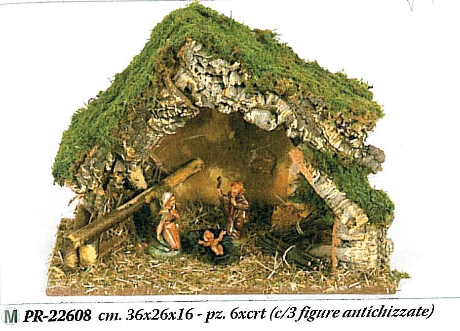 Capanna c/3 figure 36x26x16 pr22608 - Immagine 1