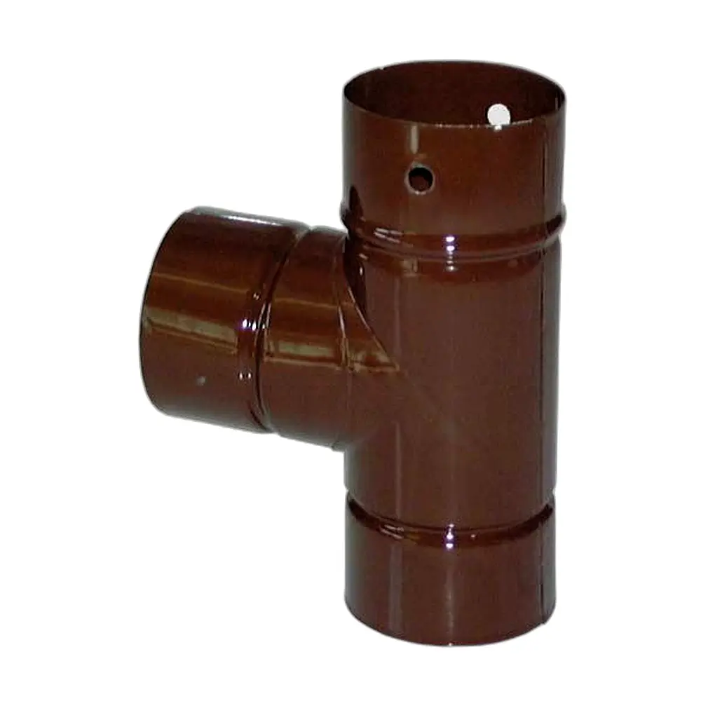 Deviazione a t in lamiera porcellanata marrone - Immagine 1