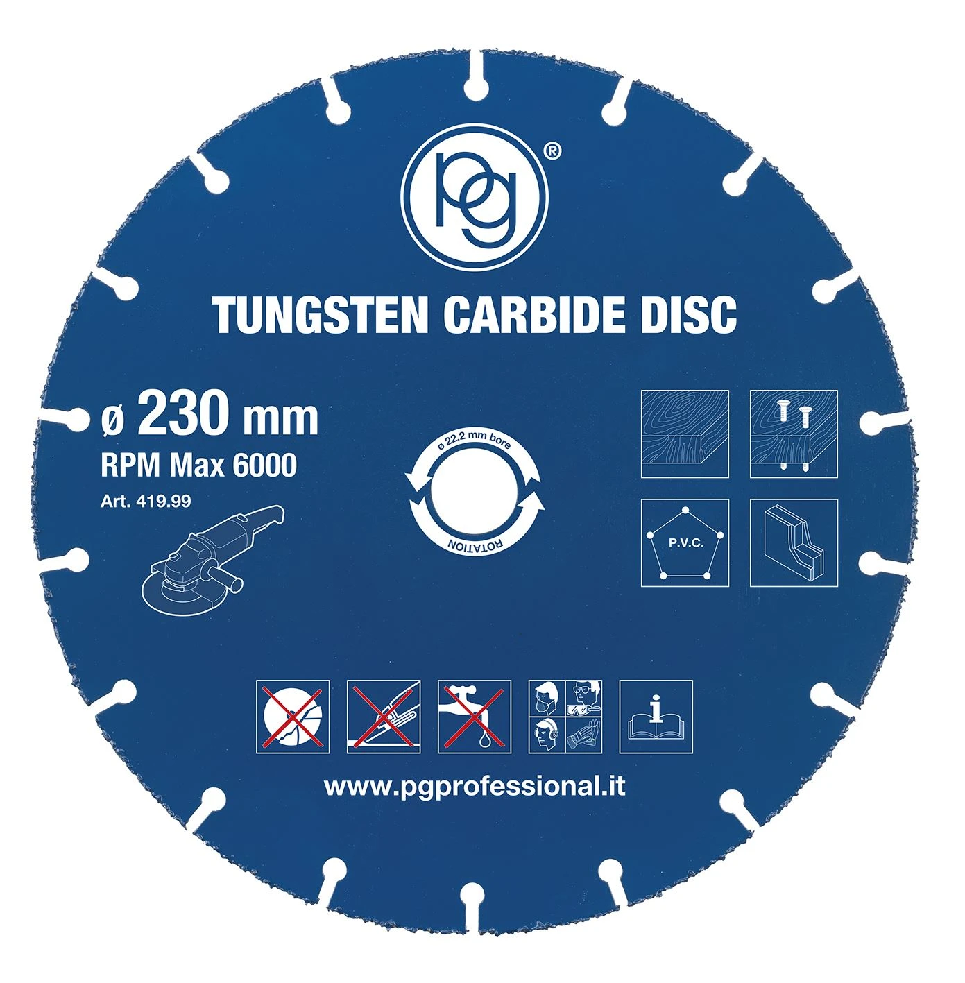 Disco taglio per smerigliatrice pg - Immagine 1
