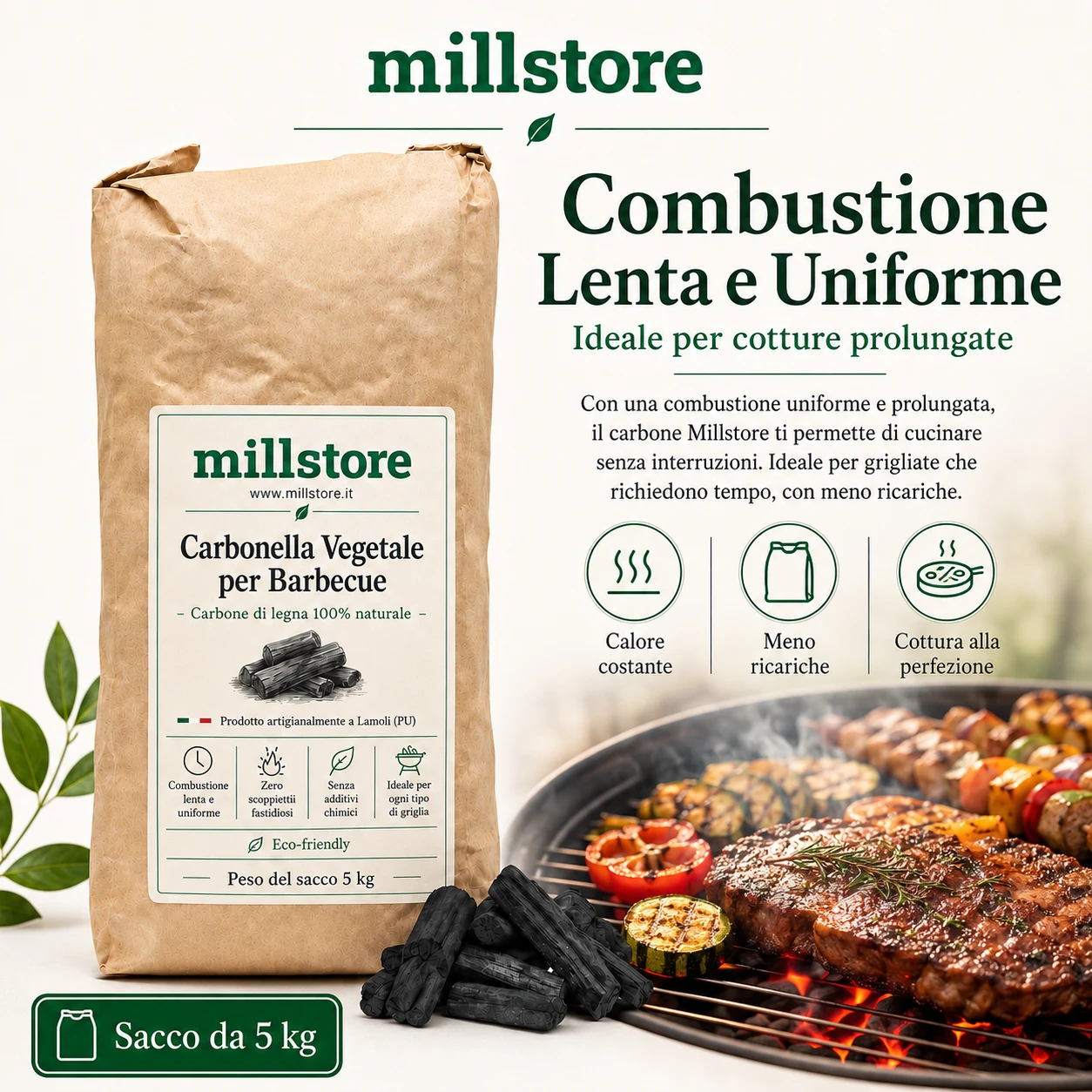Carbonella per Barbecue Vegetale prodotta artigianalmente - Immagine 4