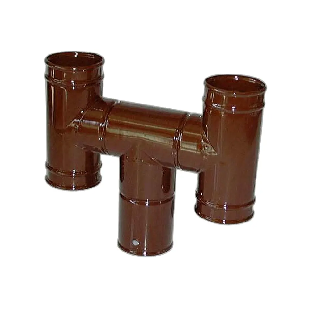 Fumaioli ad "h" in lamiera porcellanata marrone - Immagine 1