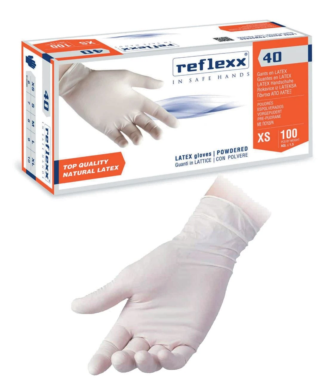 Guanti monouso lattice con polvere reflexx r40 - Immagine 1
