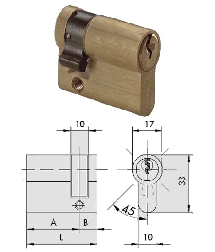 Mezzo cilindro profilo europeo c2000 con camma regolabile cisa 0g304 - Immagine 1