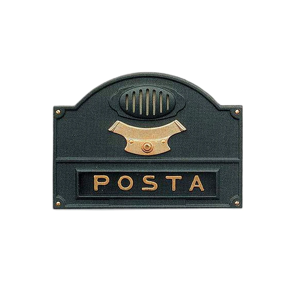 Placca buca lettere con campanello piu' citofono in ottone a5 - Immagine 1