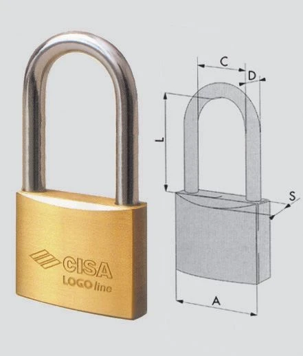 Lucchetto ottone logo arco lungo cisa 21011 - Immagine 1