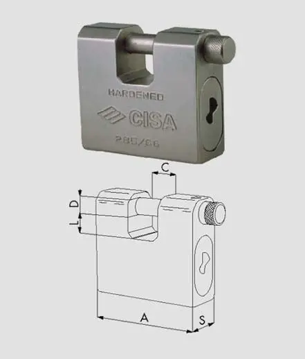 Lucchetto rettangolare top cisa 28552 - Immagine 1
