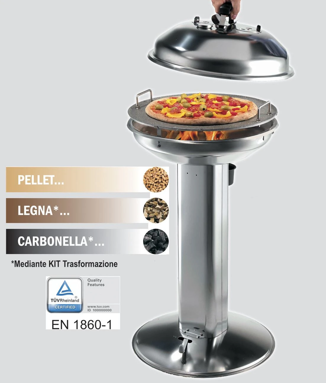 Barbecue ompagrill pellet con coperchio - Immagine 1
