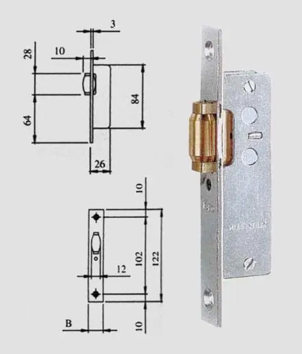 Serratura da infilare per montante iseo - Immagine 1