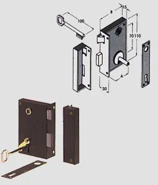Serratura verticale da applicare a.185 - Immagine 1
