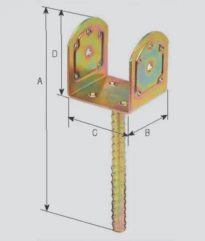 Staffa a pavimento per travi aldeghi a.787 - Immagine 1