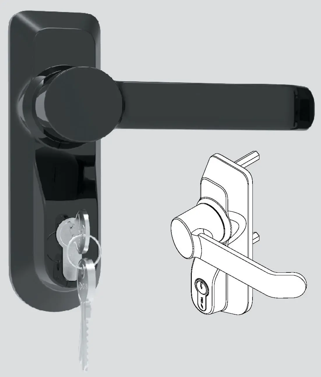 Comando esterno per maniglione antipanico cisa 07078 - Immagine 1