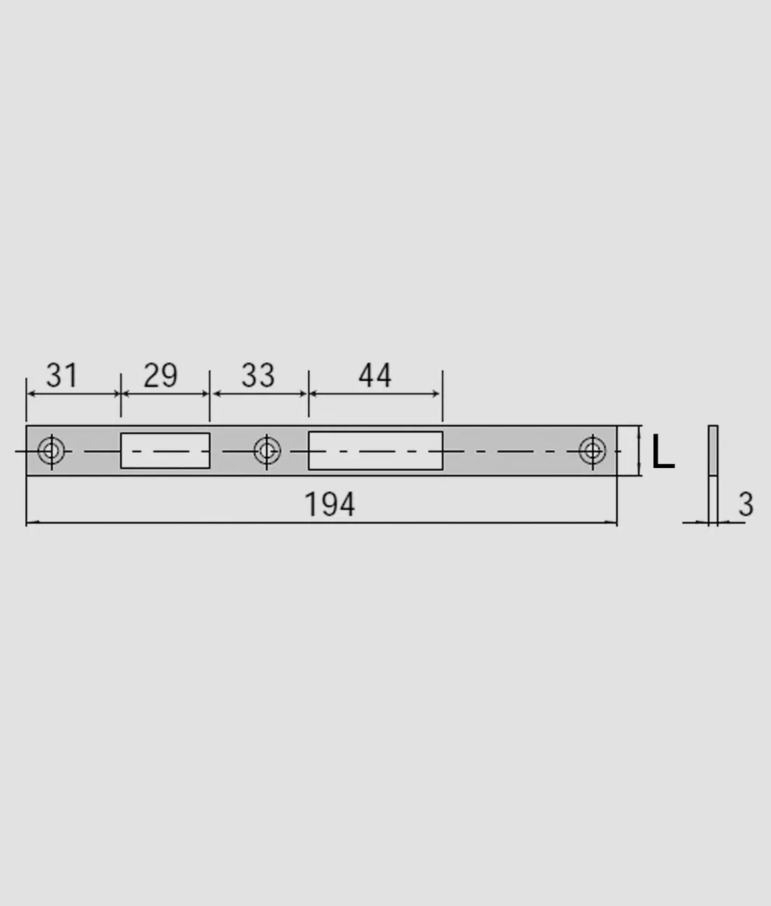 Contropiastra in acciaio per serrature alluminio cisa 06077 - Immagine 1