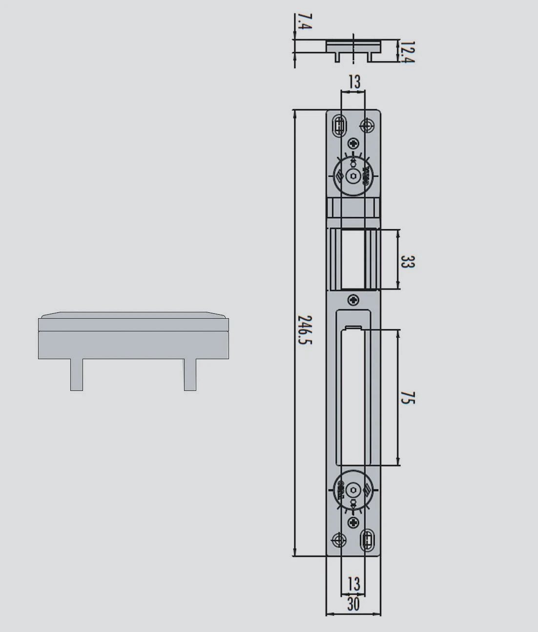 Contropiastra metallo serrature crem cisa 06463 67 - Immagine 1
