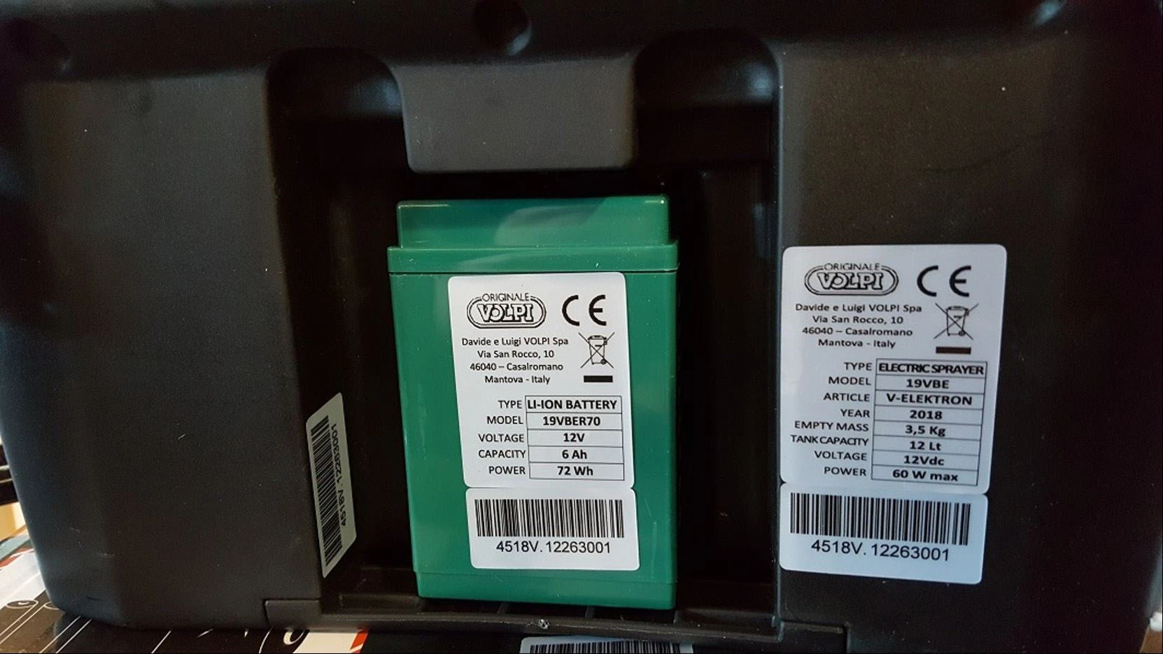 Batteria litio per pompa v-black - Immagine 1