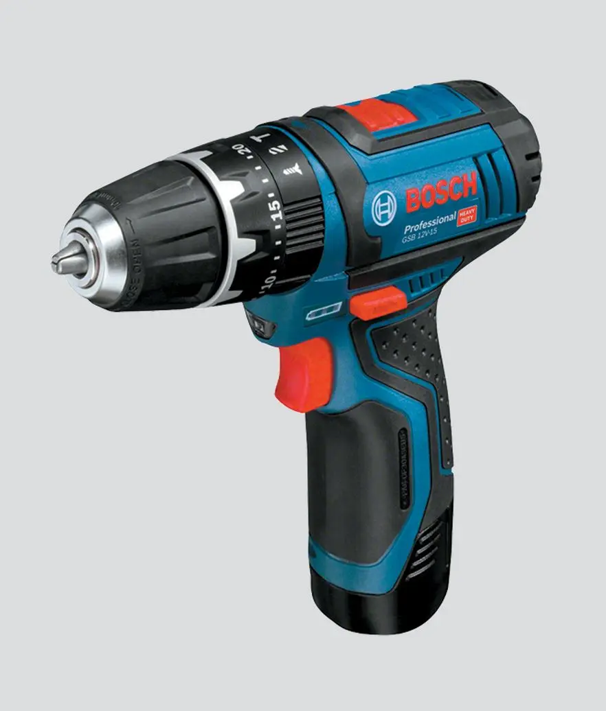 Trapano con percussione a batteria gsb 12v-15 li 2x2ah - Immagine 1