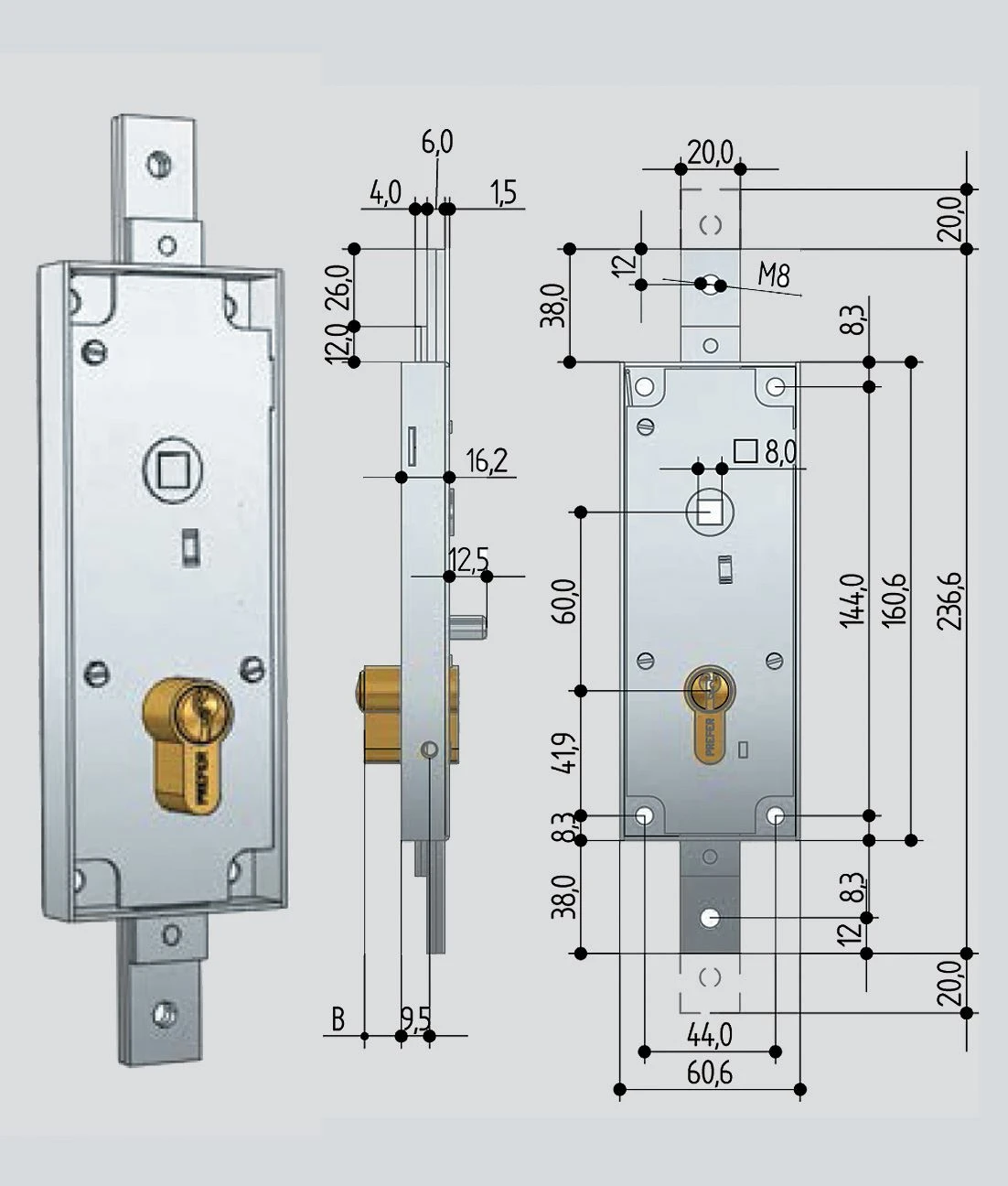 Serratura prefer per porte basculanti - Immagine 1
