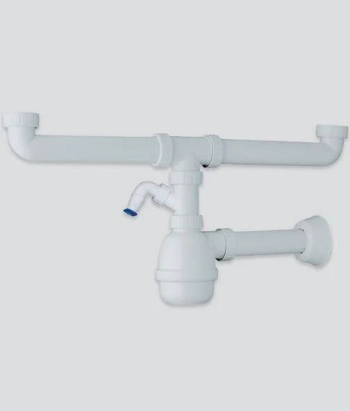 Sifone pvc lavello a due vie - Immagine 1