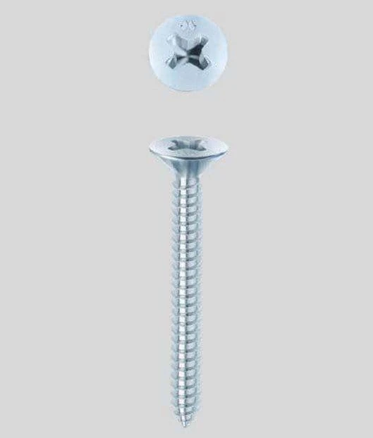 500 Viti autofilettanti testa svasata piana zincata a croce - 4,8x22 mm