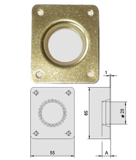 Borchia esterna a tazza in ottone cisa 06140
