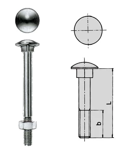 Bullone ttde zincato bianco uni 5732