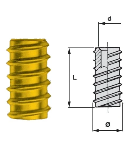 Bussola filettata zincata gialla a.222