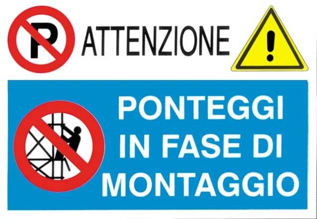 Cartello allestimento ponteggi