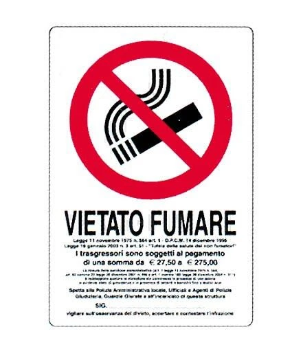 Cartello "vietato fumare"