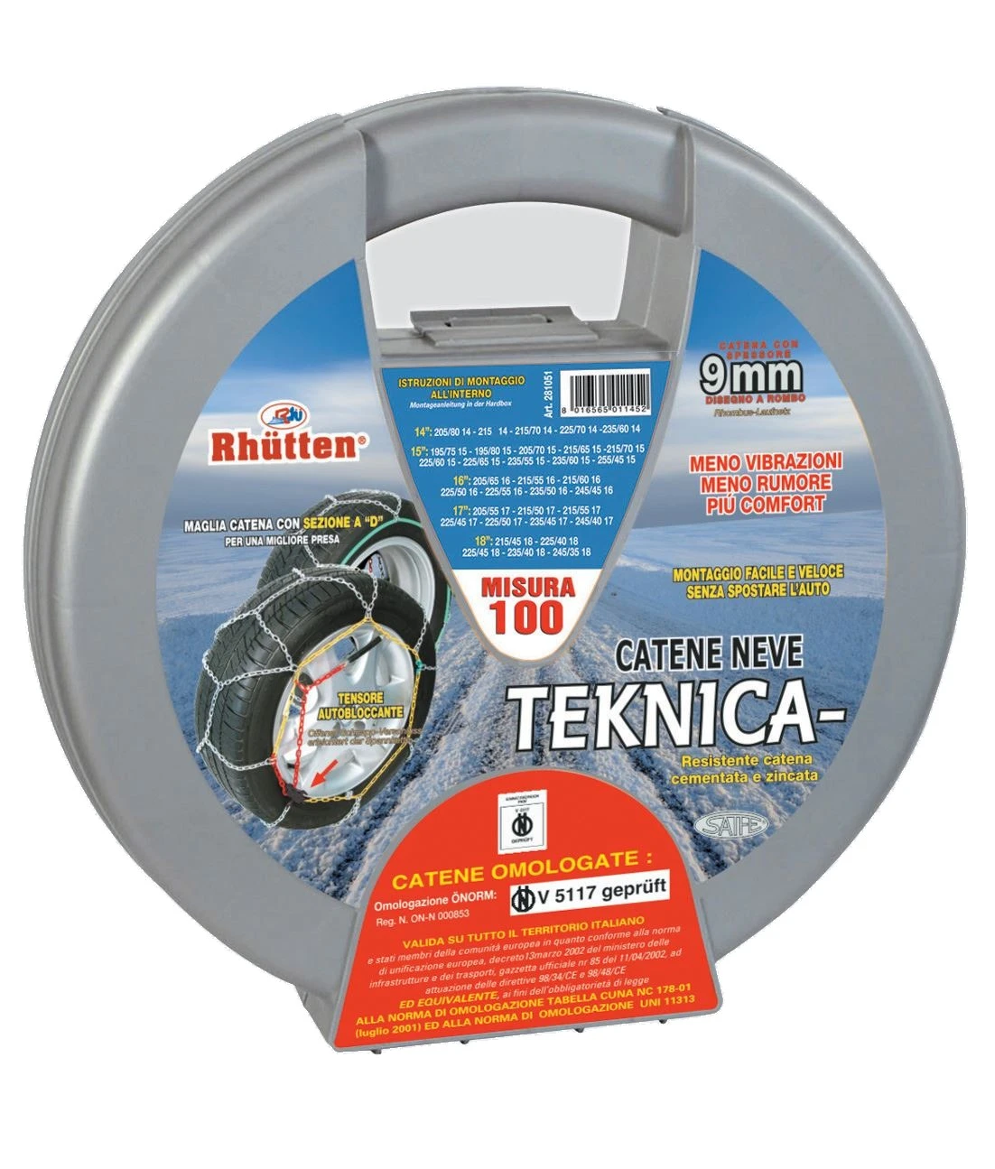 Catene neve rombo 9mm teknica
