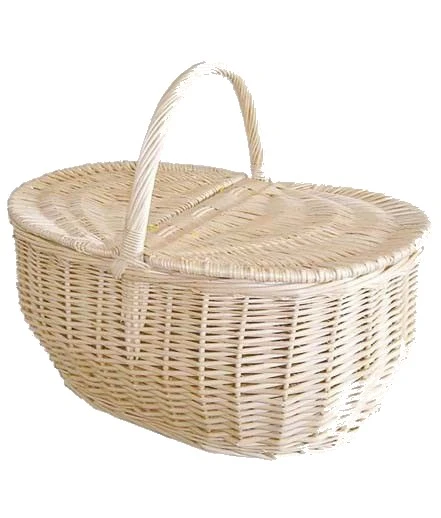 Cesto vimini per funghi con coperchio