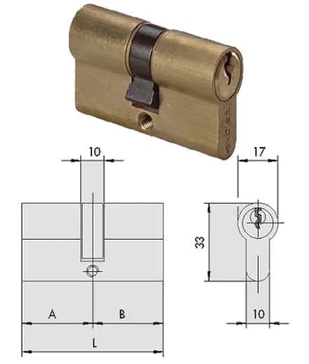 Cilindro a profilo europeo c2000 cisa 0g300 – Lunghezza: 59,0