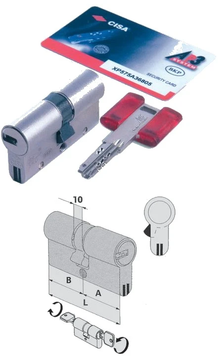 Cilindro doppio frizionato ap3 sigillo cisa 0h3s1