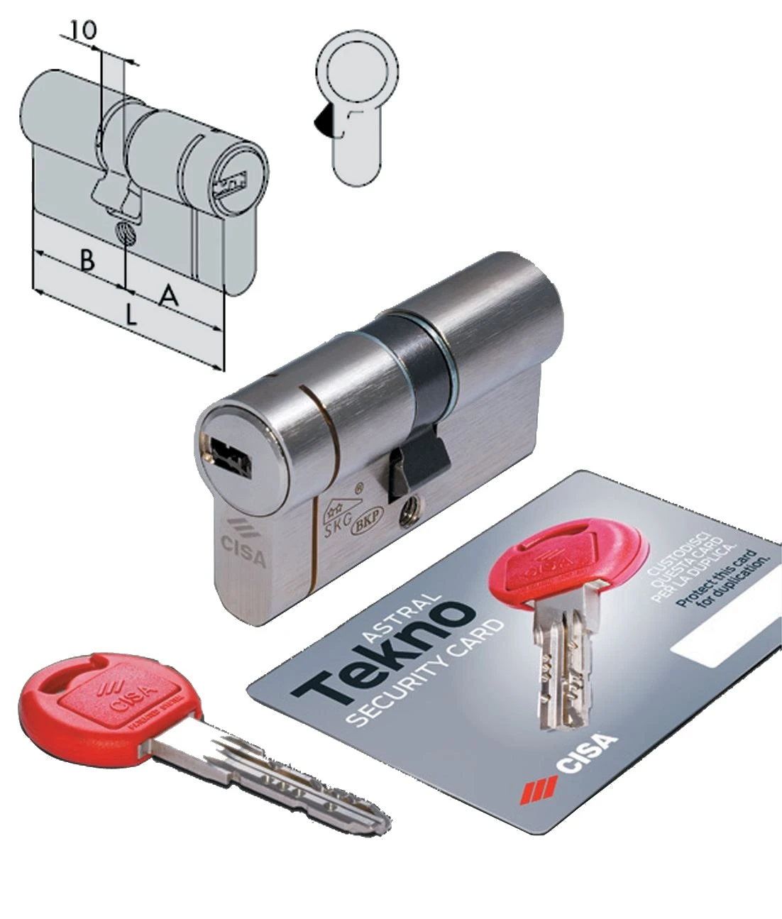 Cilindro doppio frizionato astral tekno profilo personalizzato cisa 0m3t1