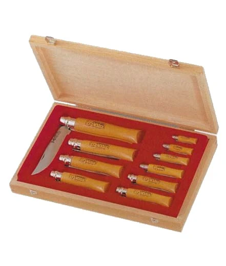 Cofanetto in legno coltelli opinel