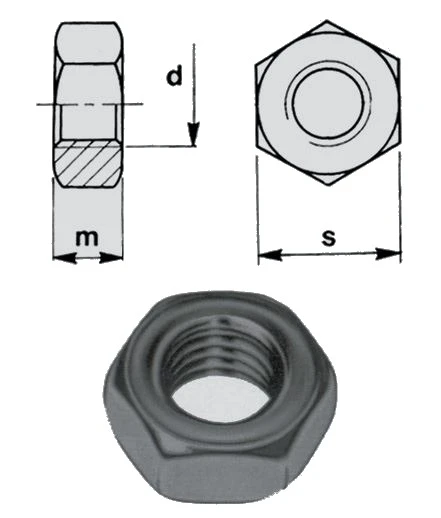 Dado esagonale acciaio uni 5588 din 934 cl.10
