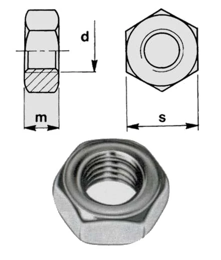Dado esagonale acciaio zincato uni 5588 din 934 cl.10