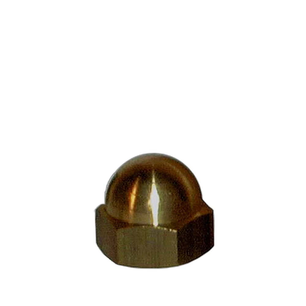 Dado esagonale cieco tornito in ottone  lucido