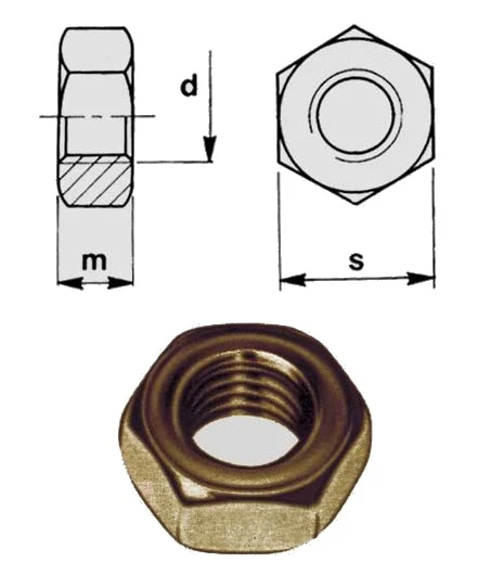 Dado esagonale ottone uni 5588