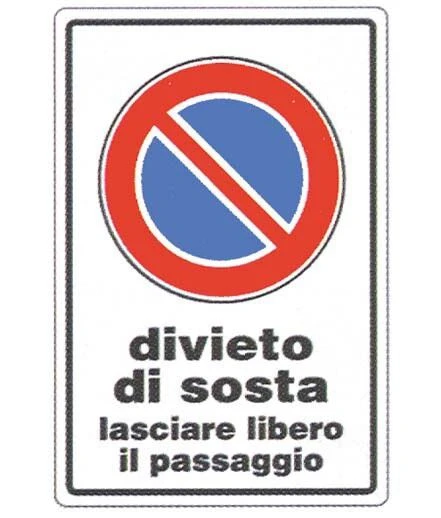 Divieto di sosta lasciare