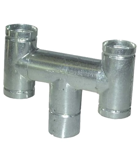 Fumaiolo ad "h" in lamiera zincata