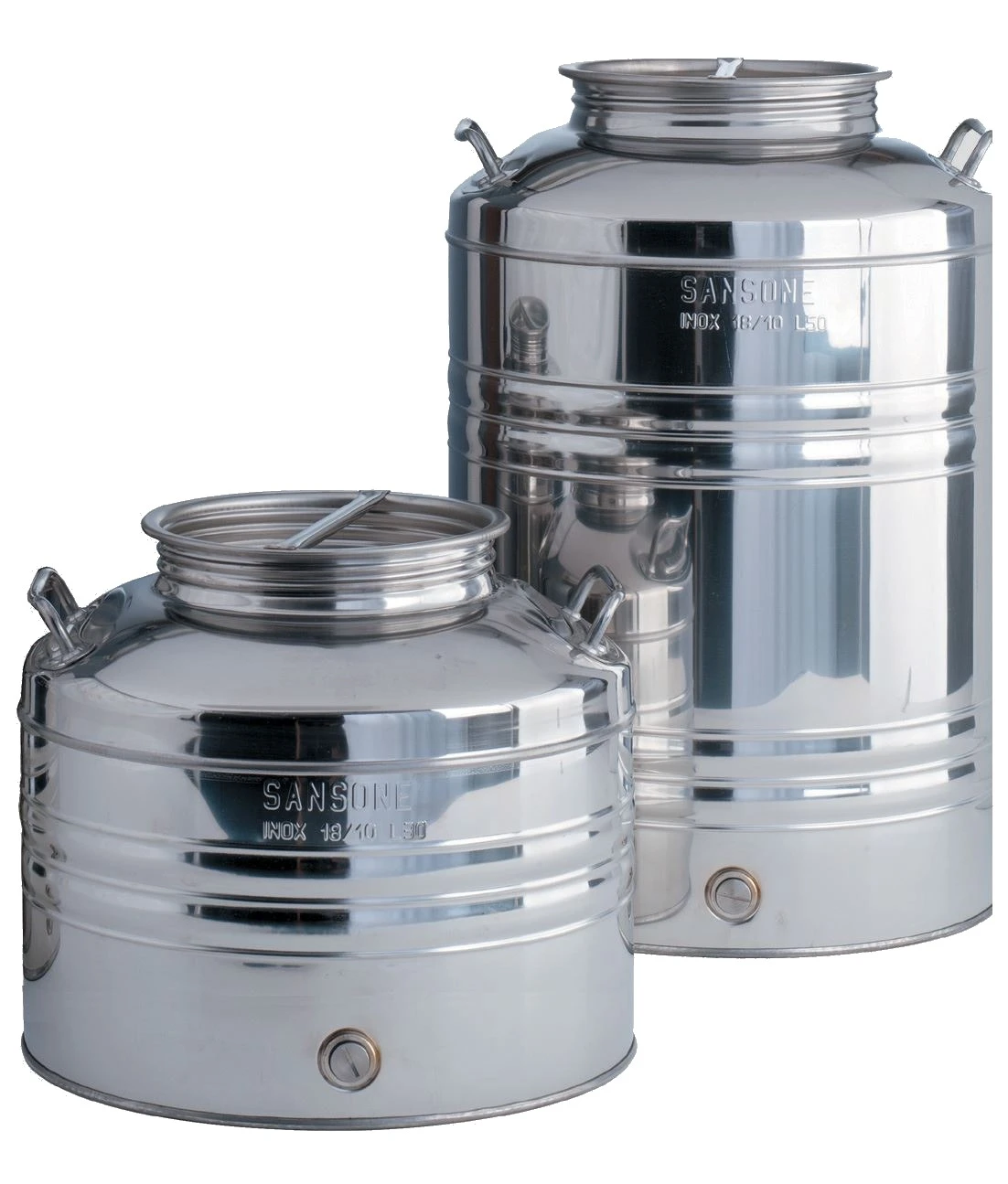 Fusto olio inox 18/10 sansone modello aggraffato
