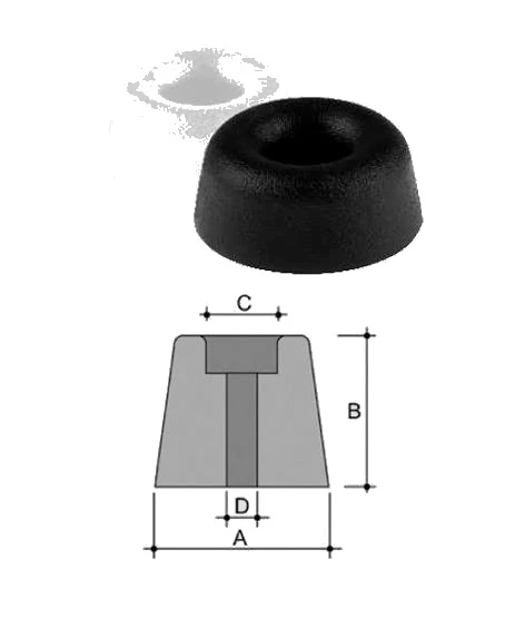 Gommino paracolpi troncoconico in pvc