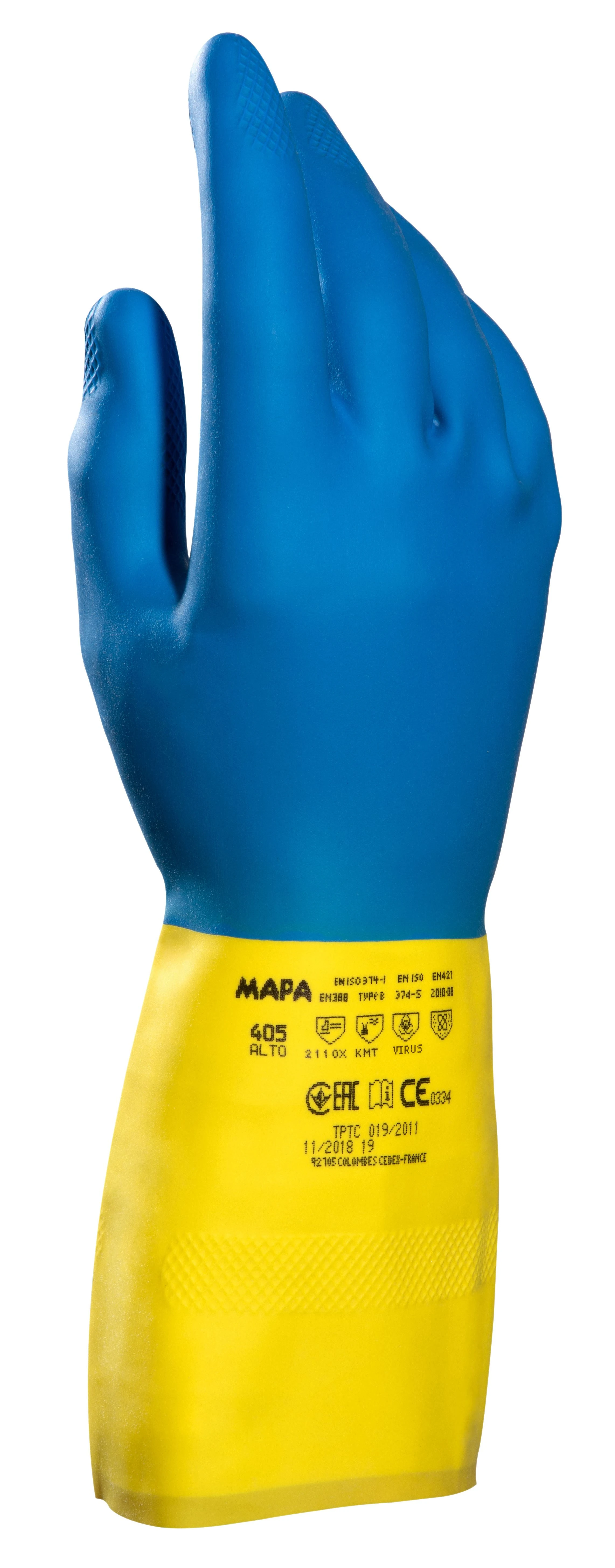 Guanto mapa lattice   alto 405 giallo blu