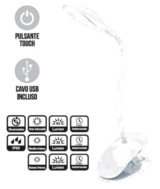 Lampada da tavolo led fresia abs
