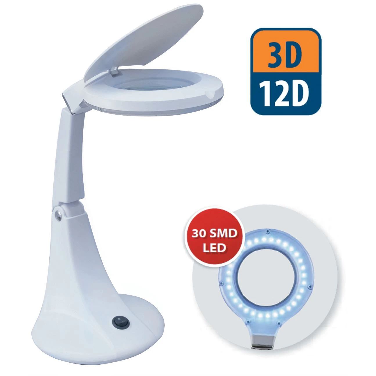 Lampada magnifer 4 con lente di ingrandimento