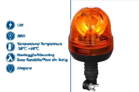Lampeggiatore alogeno supporto flessibile