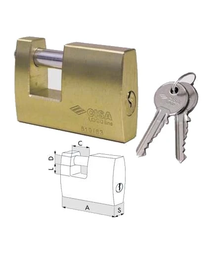 Lucchetto rettangolo logo cisa 21610