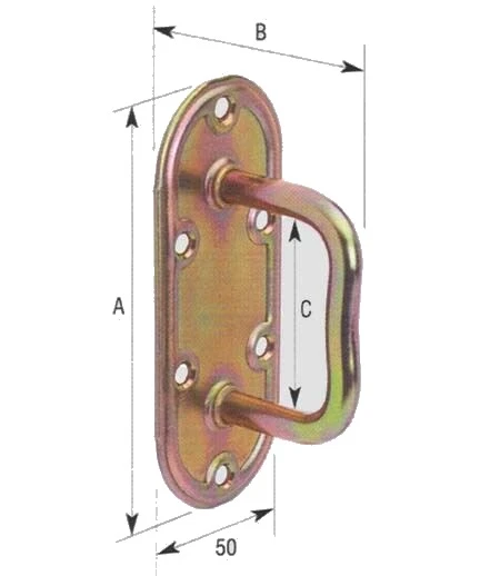 Maniglia filo ø 9 c/ piastra stampata aldeghi a.950